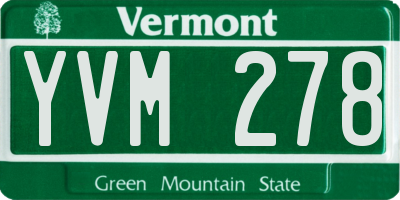 VT license plate YVM278