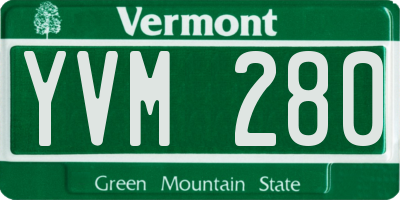 VT license plate YVM280