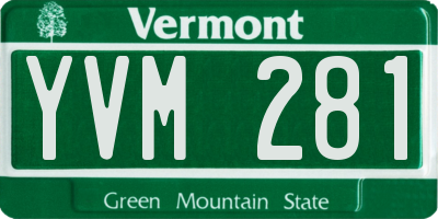 VT license plate YVM281