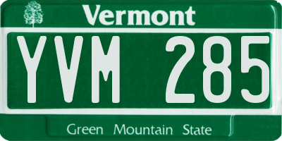 VT license plate YVM285