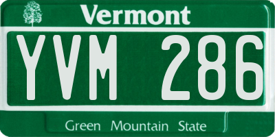 VT license plate YVM286
