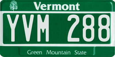 VT license plate YVM288