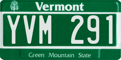 VT license plate YVM291