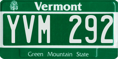VT license plate YVM292