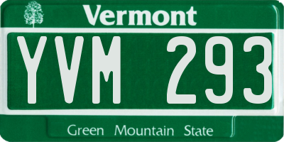 VT license plate YVM293