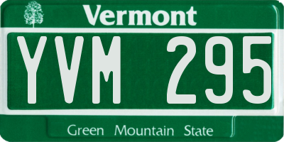 VT license plate YVM295