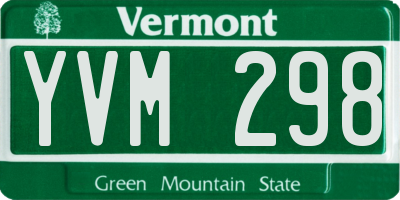 VT license plate YVM298