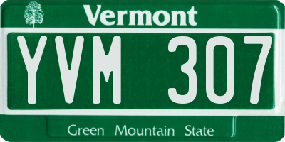 VT license plate YVM307