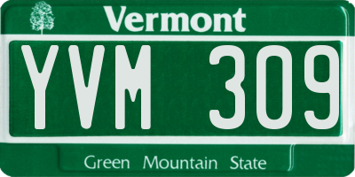 VT license plate YVM309