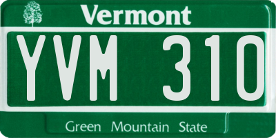 VT license plate YVM310