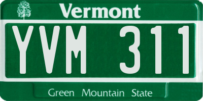 VT license plate YVM311