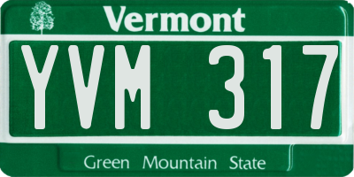VT license plate YVM317
