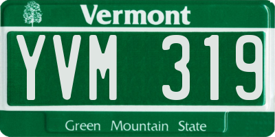VT license plate YVM319