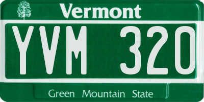 VT license plate YVM320