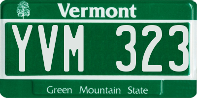 VT license plate YVM323