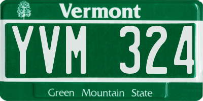 VT license plate YVM324
