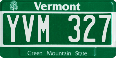 VT license plate YVM327