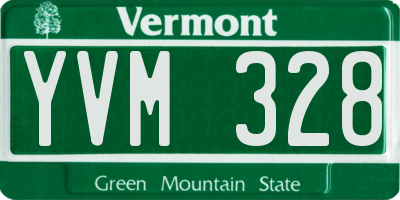 VT license plate YVM328