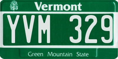 VT license plate YVM329