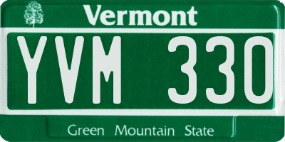VT license plate YVM330