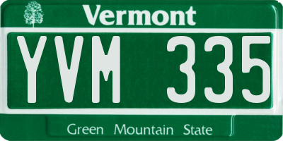 VT license plate YVM335