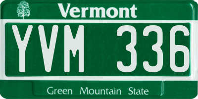 VT license plate YVM336