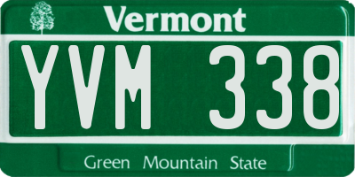 VT license plate YVM338