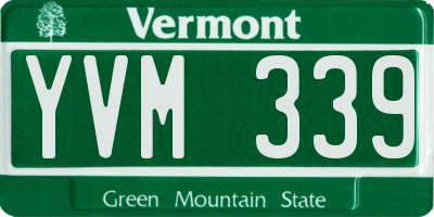 VT license plate YVM339