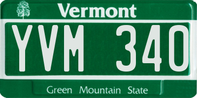 VT license plate YVM340