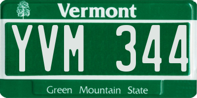 VT license plate YVM344