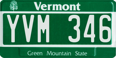 VT license plate YVM346
