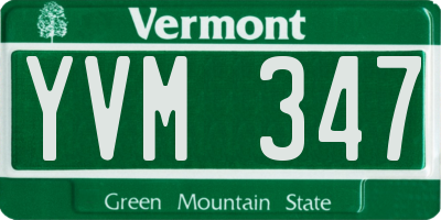 VT license plate YVM347