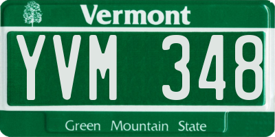 VT license plate YVM348
