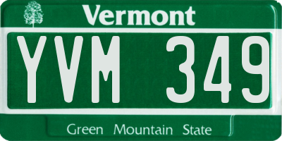 VT license plate YVM349