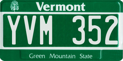 VT license plate YVM352