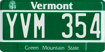 VT license plate YVM354