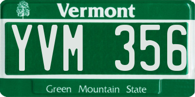 VT license plate YVM356