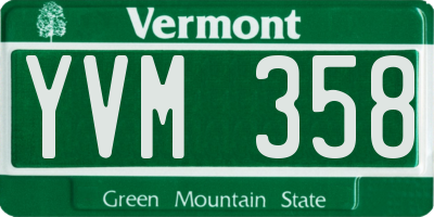 VT license plate YVM358