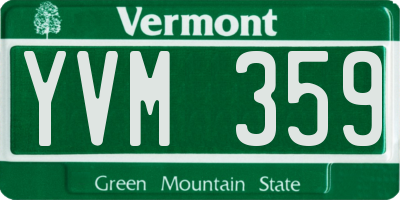 VT license plate YVM359