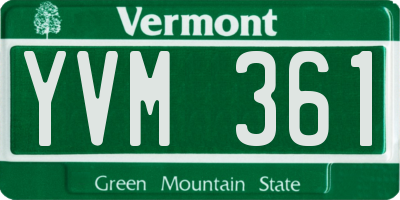 VT license plate YVM361