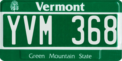 VT license plate YVM368