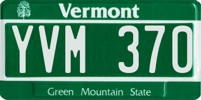 VT license plate YVM370