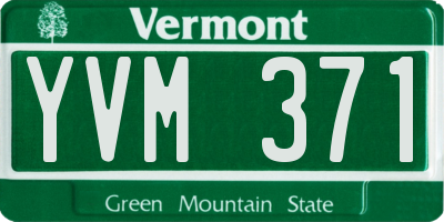 VT license plate YVM371