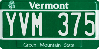 VT license plate YVM375