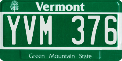 VT license plate YVM376