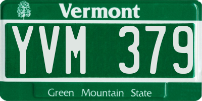 VT license plate YVM379