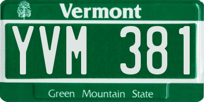 VT license plate YVM381