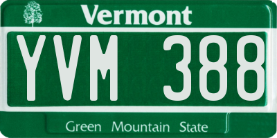VT license plate YVM388