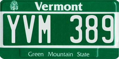 VT license plate YVM389