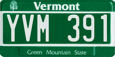 VT license plate YVM391